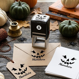 Custom Girly Jack O Lantern Pumpkin Halloween Self-inking Stamp