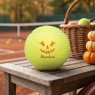 Custom Girly Jack O Lantern Pumpkin Halloween Tennis Balls