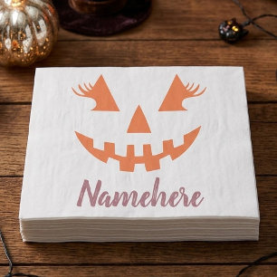 Custom Girly Jack O Lantern Pumpkin Halloween Tissue Paper