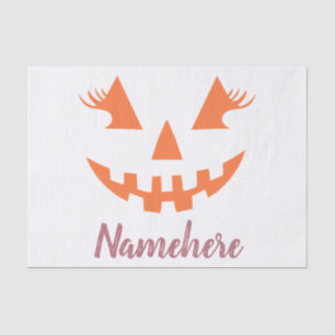 Custom Girly Jack O Lantern Pumpkin Halloween Tissue Paper