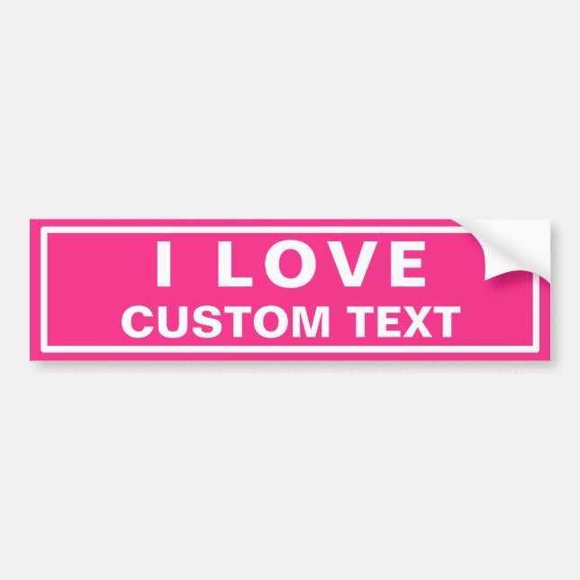 Custom Girly Modern Hot Pink Bumper Sticker (Front)