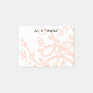 Custom Girly Pink Flowers, Vines, Leaves Abstract Post-it Notes