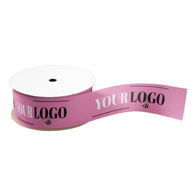 Custom Girly Pink Template Logo Grosgrain Ribbon (Spool)