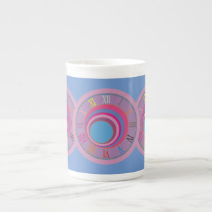 Custom girly pretty swirl circles tornado cute art bone china mug
