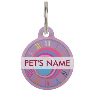 Custom girly pretty swirl circles tornado cute art pet tag
