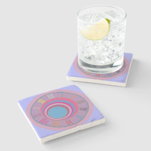 Custom girly pretty swirl circles tornado cute art stone coaster