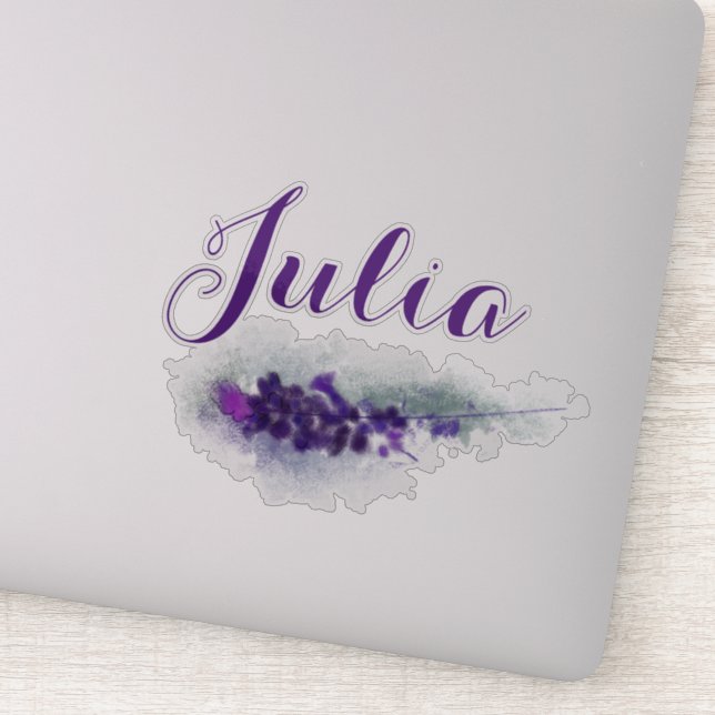 Custom Girly Script Name Purple Lavander Flowers (Detail)