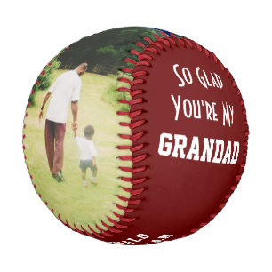 Custom GLAD YOU'RE MY GRANDAD 2 Photo BURGUNDY Baseball