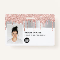 Custom Glam Employee Photo, Bar Code, Logo, Name