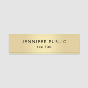 Custom Glamour Faux Gold Modern Template Best Name Tag