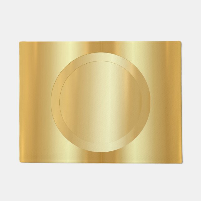 Custom Glamourous Faux Gold Template Elegant Doormat (Front)