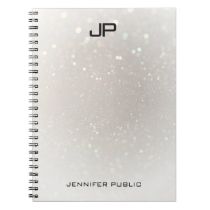 Custom Glamourous Modern Monogram Elegant Template Notebook