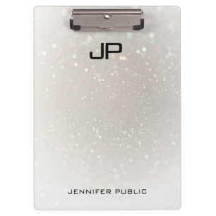 Custom Glamourous Modern Monogrammed Elegant Clipboard