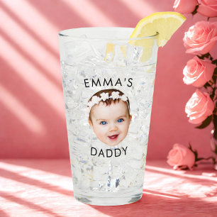 Custom Glass, Baby Glass, Dad Birthday Gift, Face Glass