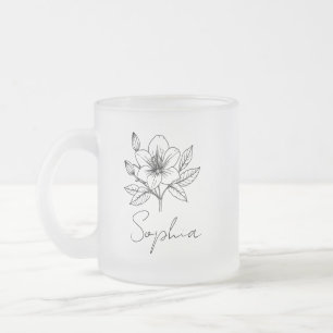 Custom Glass Mug, Personalised Bridesmaid Mug, Bri Frosted Glass Coffee Mug