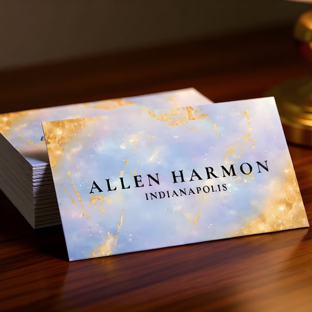 Custom Glitter Blue Opal Stone Background  Business Card (Creator Uploaded)