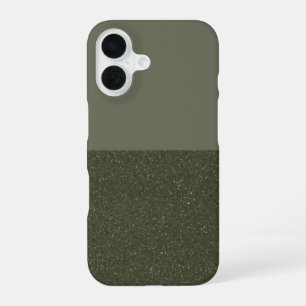 Custom Glitter & Matte Moss iPhone 16 Case