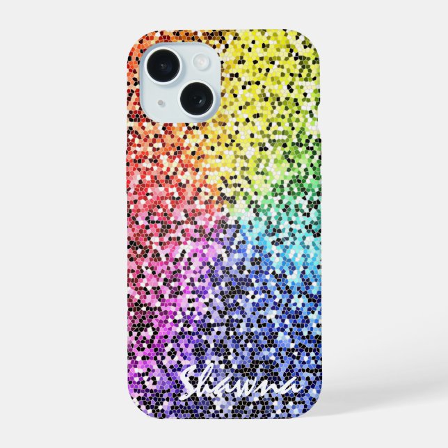 Custom Glitter Rainbow iPhone Case Sparkle (Back)
