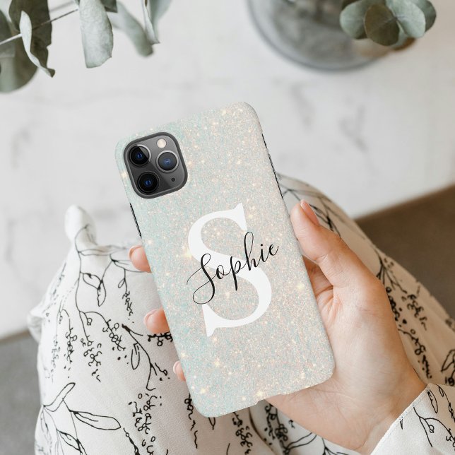 Custom Glitter Sparkle Monogram iPhone Case (Creator Uploaded)