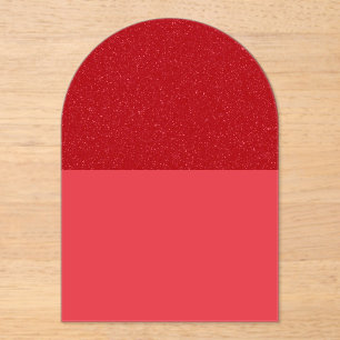 Custom Glitter Tomato Red Acrylic Invitation