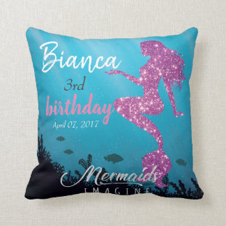Custom Glittery Mermaid Backdrop Tapestry With Pho Cushion