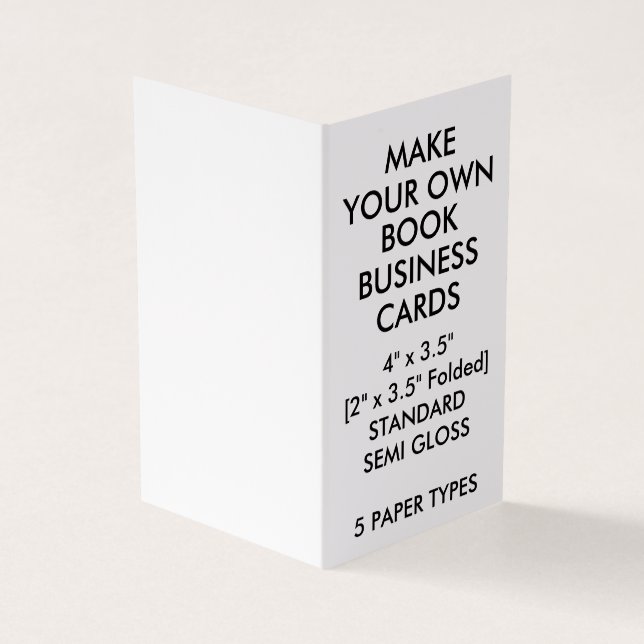 Custom GLOSSY Book Folded Business Cards 2" x 3.5" (Outside)