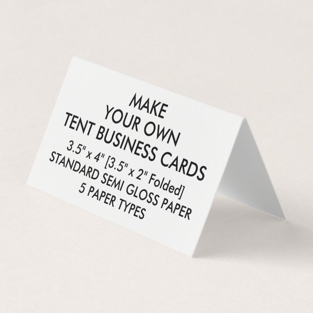 Custom GLOSSY Tent Folded Business Cards 3.5" x 2" (Front)