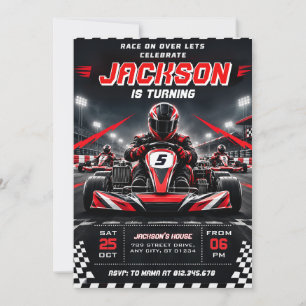 Custom Go Kart Birthday Invitation