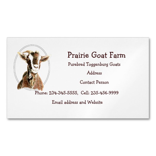 Custom Goat Farm Animal Business Card (Front)