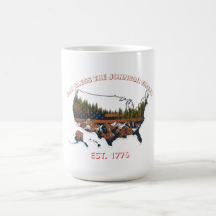 Custom God Bless Family USA Map Mug