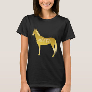Custom Gold Akhal Teke Minimal Cutout Silhouette T-Shirt