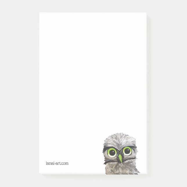 Custom Gold and Silver Burrowing Owl Post-it Notes (Front)