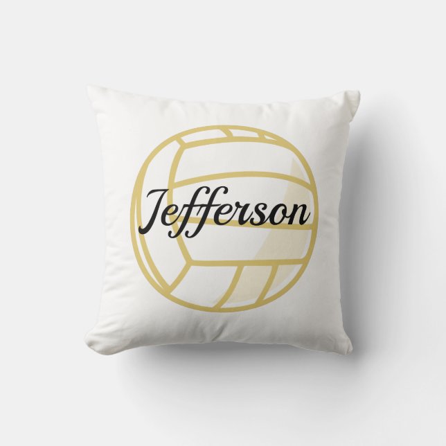  Custom Gold and white Volleyball Cushion (Front)