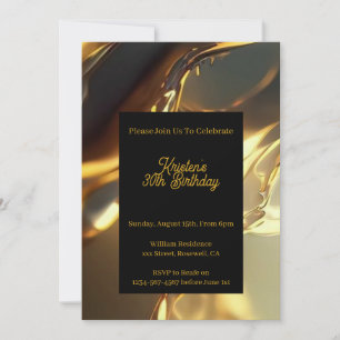 Custom Gold Birthday Invitation