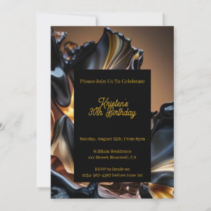Custom Gold Birthday Invitation