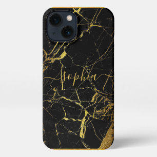 Custom Gold Black Marble Cell Phone 11 12 Pro Max iPhone 13 Case