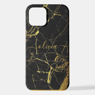 Custom Gold Black Marble Cell Phone 11 13 Pro Max  iPhone 12 Case