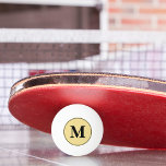 Custom Gold Black Monogrammed Table Tennis Beer Ping Pong Ball<br><div class="desc">Create your own custom, personalised, modern black script / typography monogram monogrammed on faux gold, tournament quality table tennis / beer pong / ping pong ball, available in 13 fun colours, including 4 glow-in-the-dark options. Simply type in your initials / monogram, to customise. Make a great gift for birthday, fathers...</div>