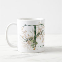 Custom Gold Botanical Eucalyptus Monogram "T"