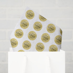 Custom Gold Business Logo Branding Patterned Tissue Paper