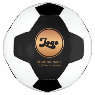 Custom Gold Business Logo Company Branded Black Football