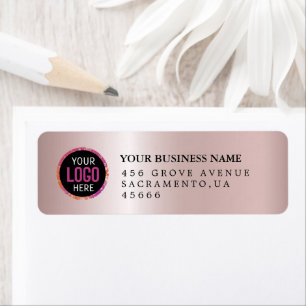 Custom gold Business Logo Return Address  Label