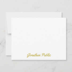 Custom Gold Colour Hand Script Text Personalised Card