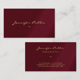 Custom Gold Colour Script Luxury Premium Thick Business Card