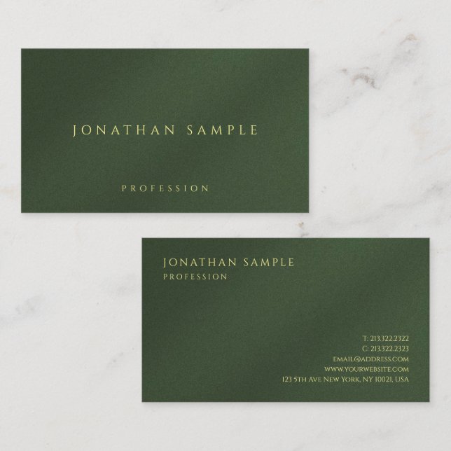 Custom Gold Colour Text Signature Matte Luxury Business Card (Front/Back)