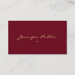Custom Gold Colour Typography Script Template Business Card