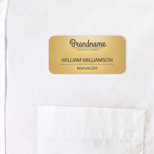 Custom Gold Employee Logo Name Tag