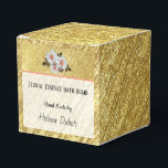Custom Gold & Floral Bath Bomb Product | Gift Box<br><div class="desc">Luxe striated gold-look gift box for packaging bath bombs, or other products that are homemade. Pretty white flower and foliage over velum look double gold background and white vellum for ease of seeing text. Text is fully editable, just click on "Personalise" to edit in your details. Great for small or...</div>