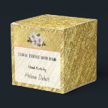 Custom Gold & Floral Bath Bomb Product | Gift Box<br><div class="desc">Luxe striated gold-look gift box for packaging bath bombs, or other products that are homemade. Pretty white flower and foliage over velum look double gold background and white vellum for ease of seeing text. Text is fully editable, just click on "Personalise" to edit in your details. Great for small or...</div>