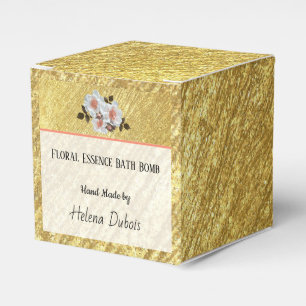 Custom Gold & Floral Bath Bomb Product Gift Box